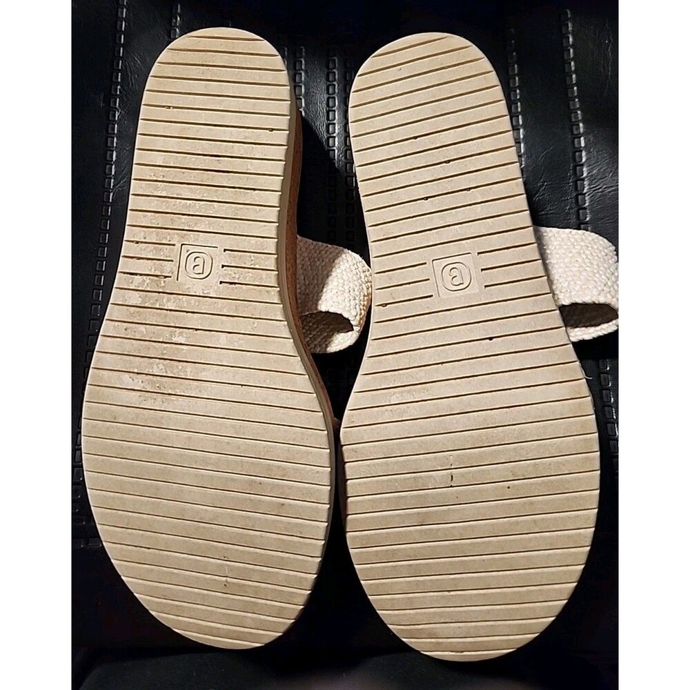 Bzees Slide Sandal 9M Resort White/Tan Wedge Slip On Comfort Washable Cork *READ - Picture 3 of 9